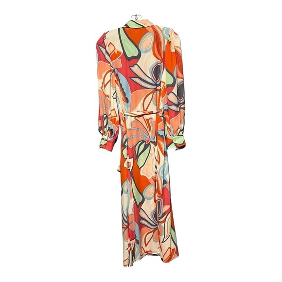 ALEXIS X Target Mixed Floral Long Sleeve Robe Dress Multi Color Button Front - Picture 9 of 13